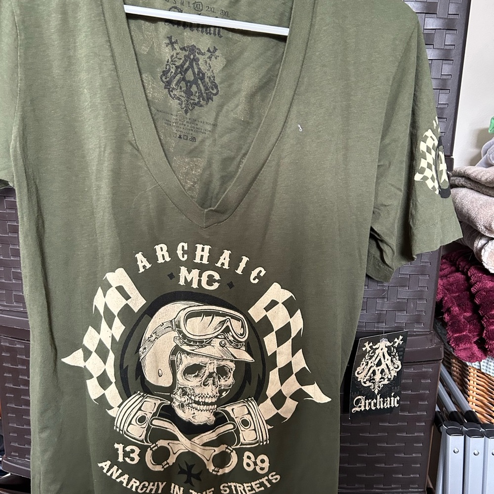 Affliction Archaic Olive Graphic Tee